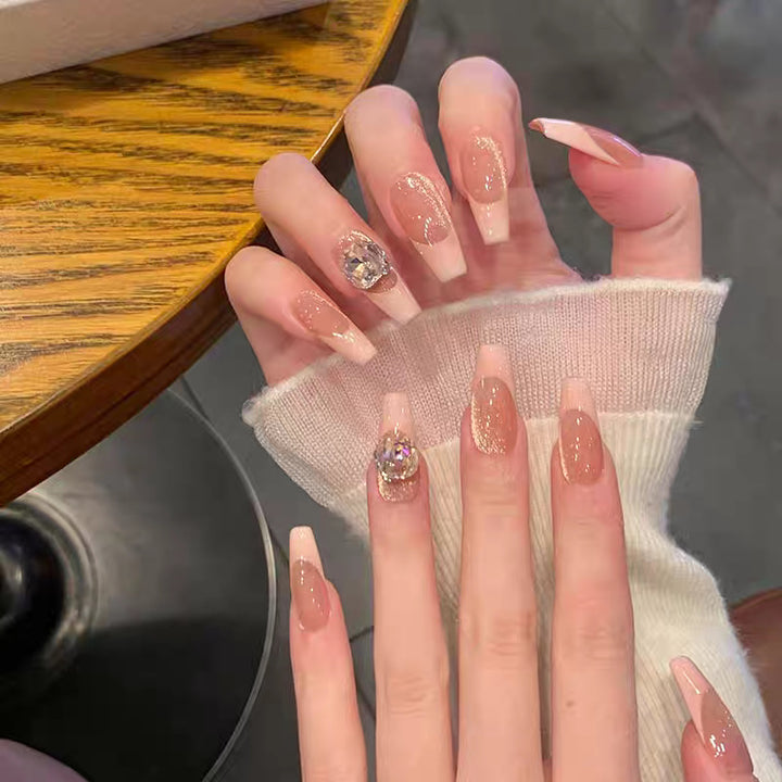 Glamorous Acrylic Press-On Nail Set with Decorative Designs Kalsten