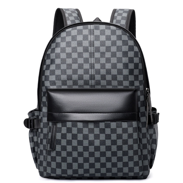 Stylish Checkerboard Pattern Backpack
