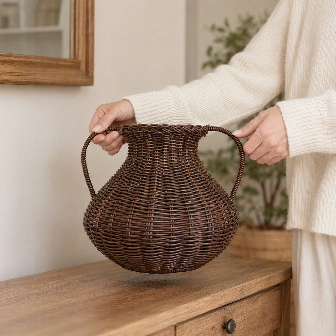 Deko-Vase Made of Rattan Kalsten