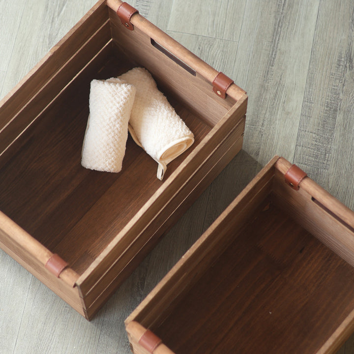 Elegant storage basket made of solid wood Kalsten