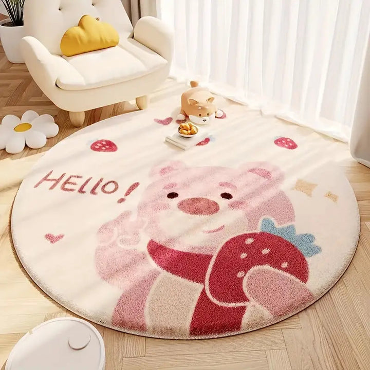 Cartoon-Themed Plush Area Rug for Indoor Display