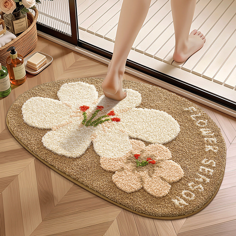 Floral-Themed Comfort Bath Mat Kalsten