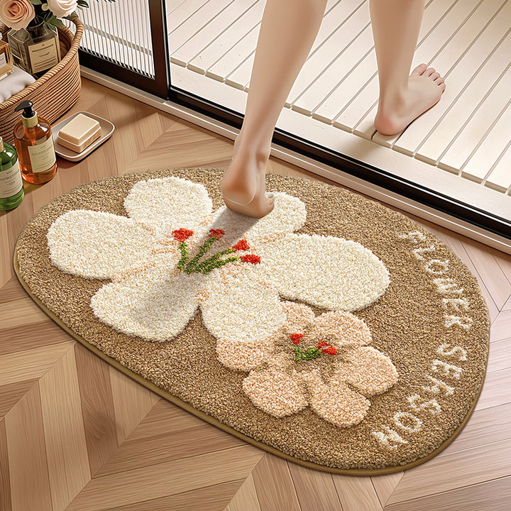 Floral-Themed Comfort Bath Mat Kalsten