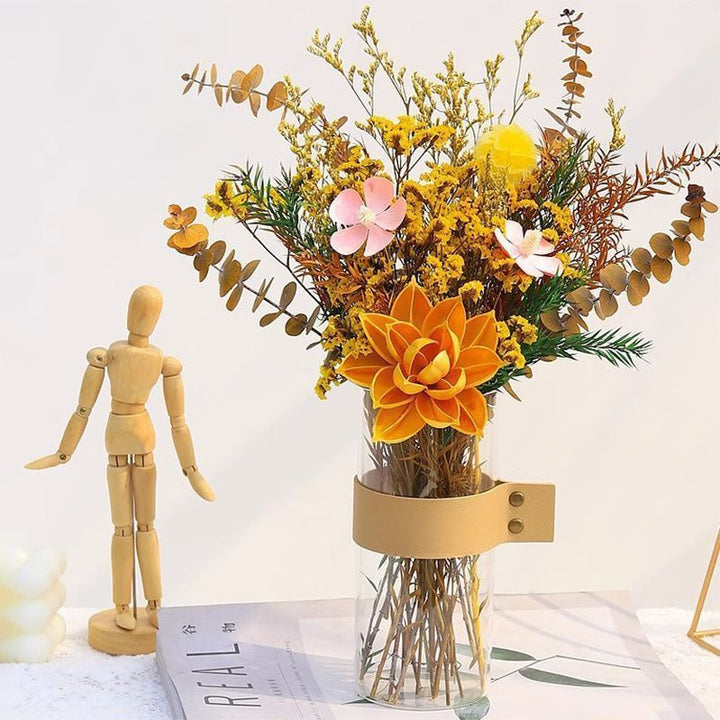 Elegant Floral Arrangement in Glass Vase