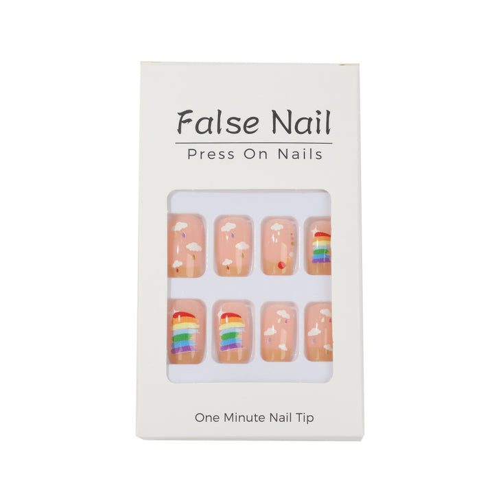 Creative Nail Art Set with Rainbow and Cloud Designs Kalsten