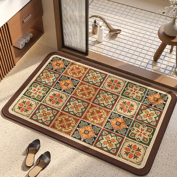 Vintage Floral Pattern Area Rug