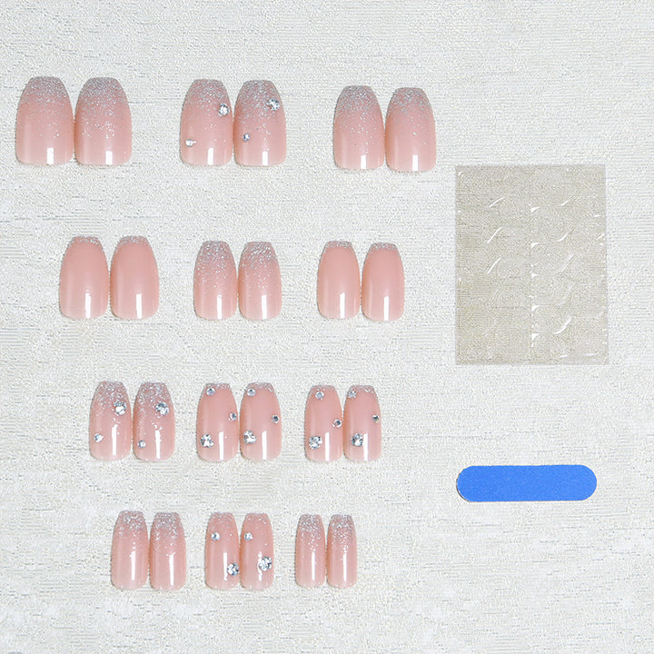Acrylic nail set with extravagant glitter and crystal embellishments Kalsten
