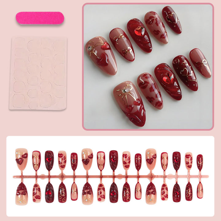 Nail art set with romantic heart and glitter decorations Kalsten