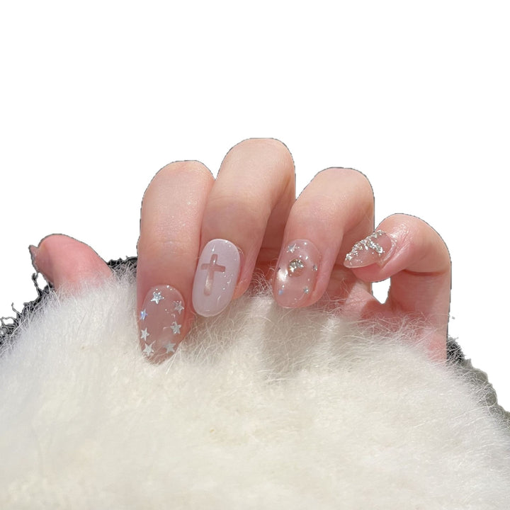 Artistic Glitter-Accent Press-On Nail Set Kalsten