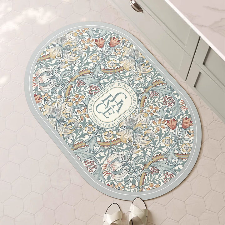 Decorative Floral Bath Mat Kalsten