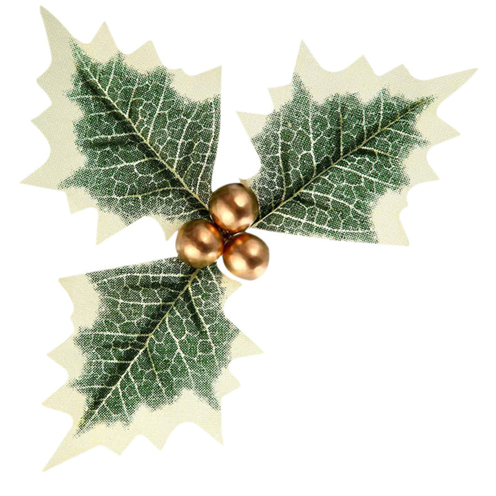 Decorative Christmas mistletoe branches with golden berries