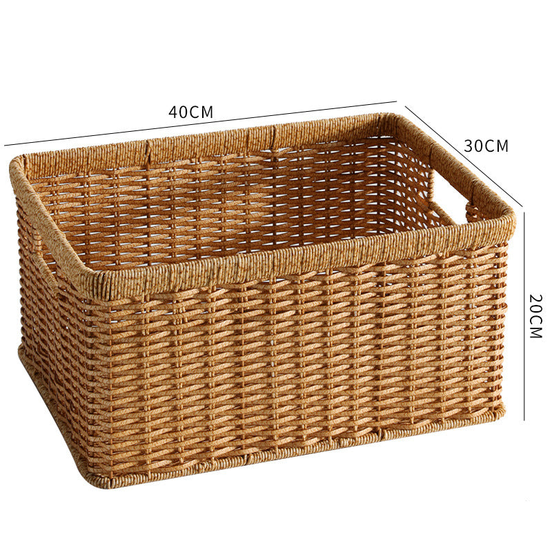 Handwoven Storage Basket with Cutout Handles Kalsten