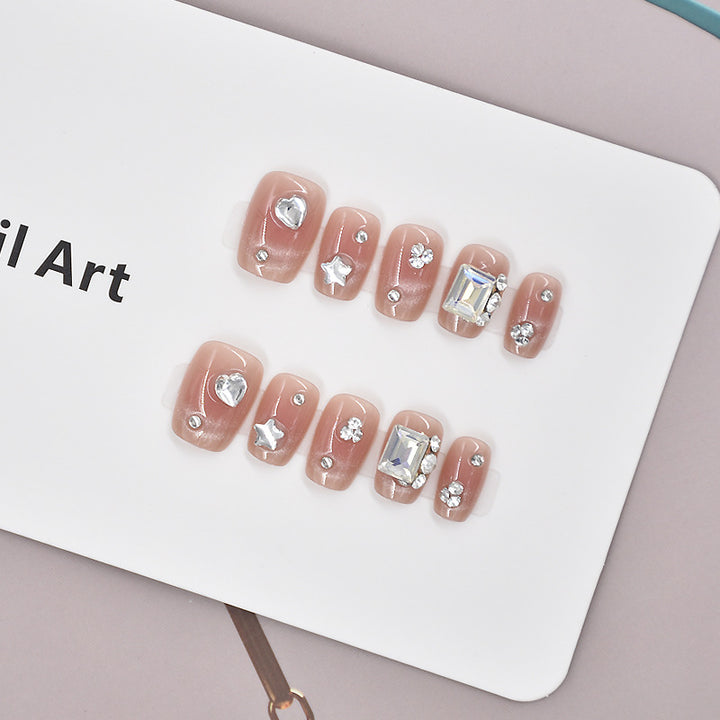 Glamorous Heart-Themed Press-On Nail Set Kalsten
