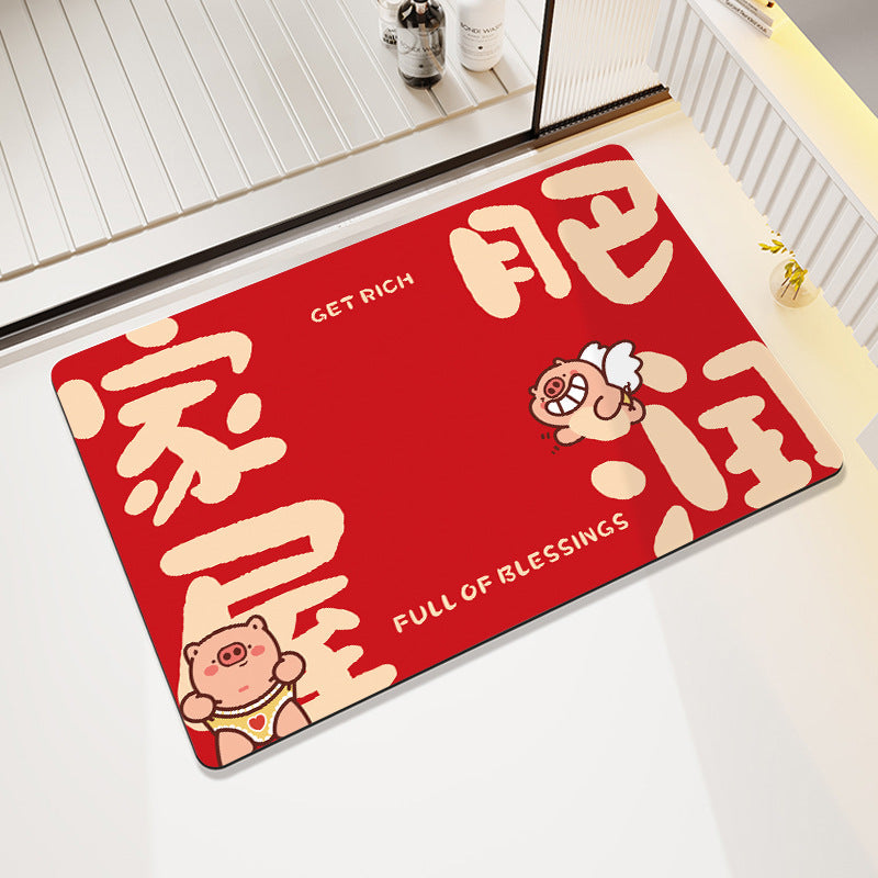 Playful Cartoon-Themed Bathroom Rug Kalsten