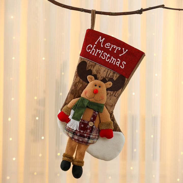 Plush Reindeer Christmas Stocking Kalsten