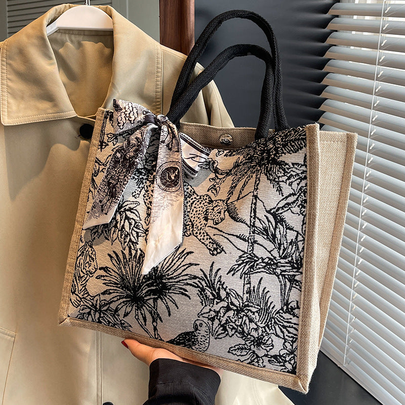 Artistic Patterned Canvas Tote Bag