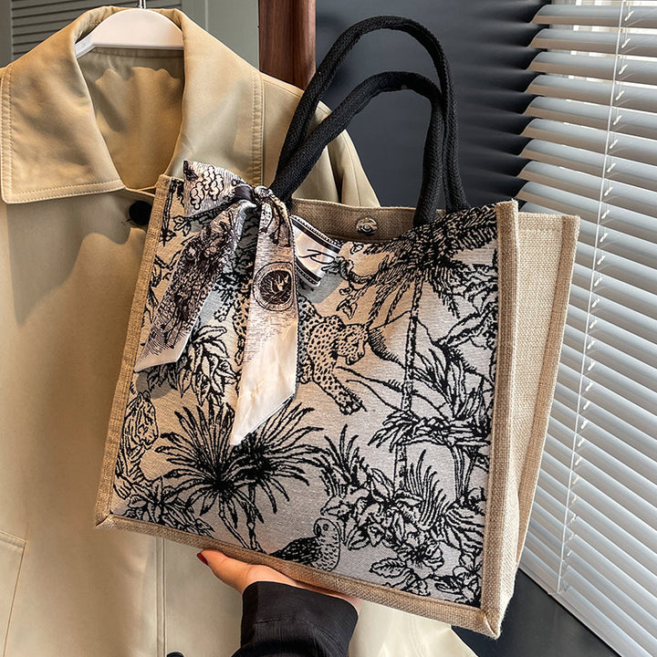 Artistic Patterned Canvas Tote Bag