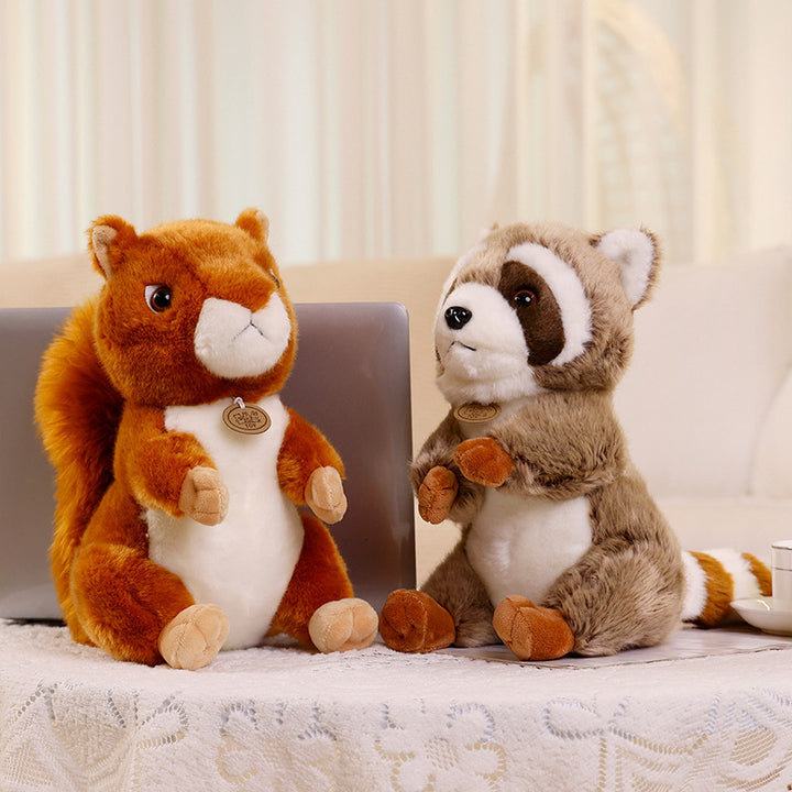 Plush Sitting Raccoon Collectible Soft Toy with Huggable Body and Embroidered Details Kalsten