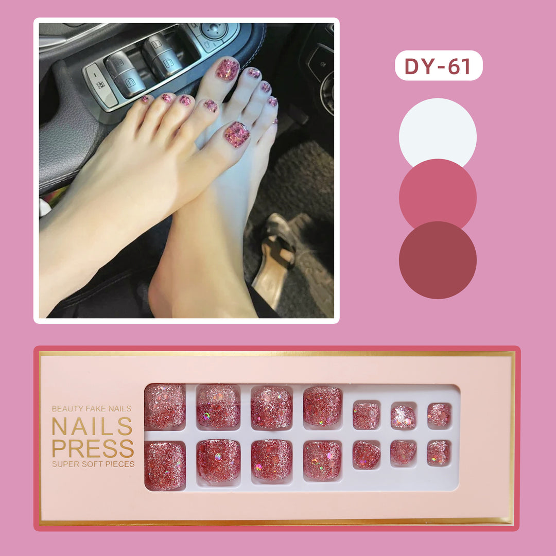 Glittery Press-On Toenails Kalsten 1790727124
