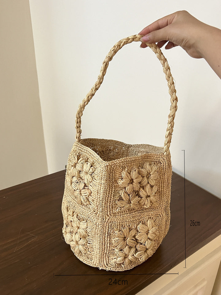 Handmade basket bag with braided handle Kalsten