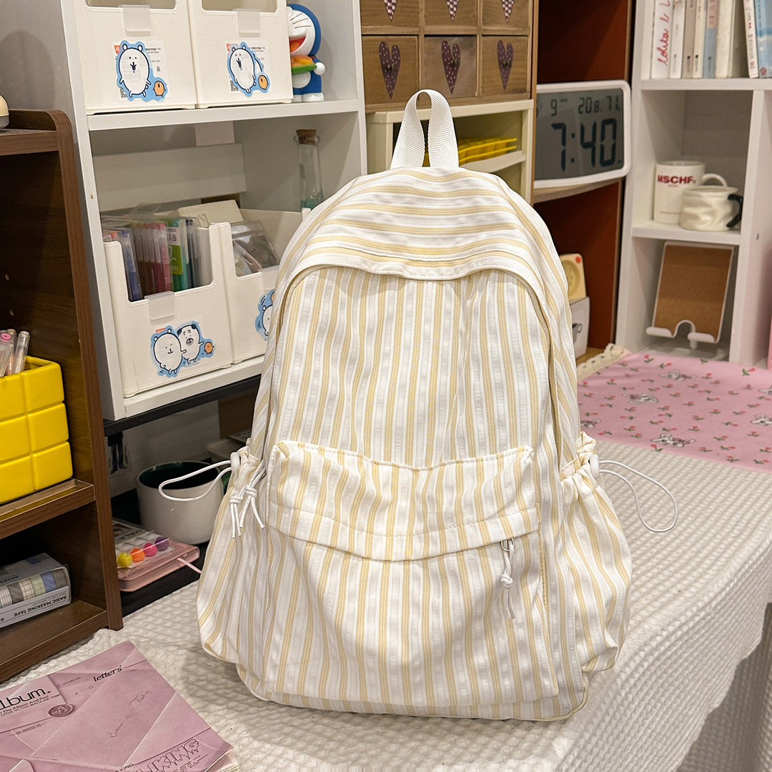 Chic Striped Canvas Backpack Kalsten