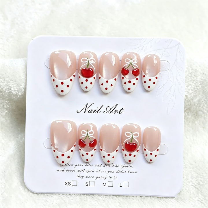 Charming Cherry-Themed Press-On Nail Set Kalsten