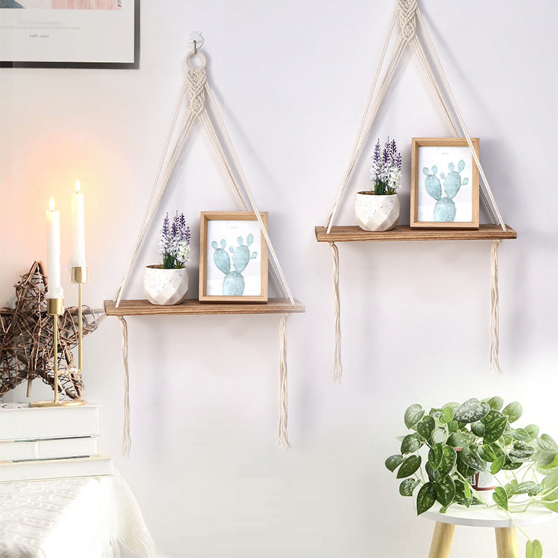 Hanging Decorative Wood Shelf