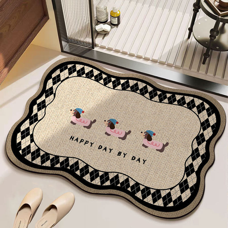 Cartoon Dog-Themed Decorative Bath Mat Kalsten