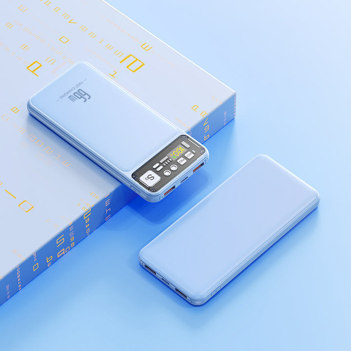 Power bank with integrated cable system and digital charging display Kalsten