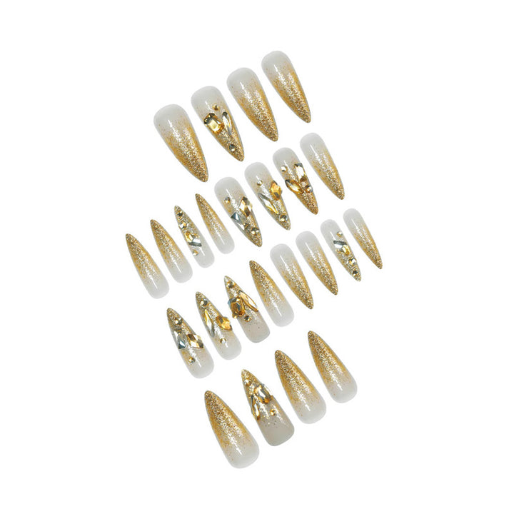 Glamorous Stiletto Press-On Nails with Glitter Accents Kalsten
