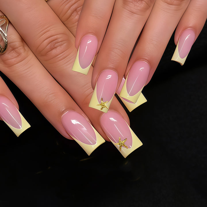 Elegant Stiletto French Tip Nail Art Kalsten