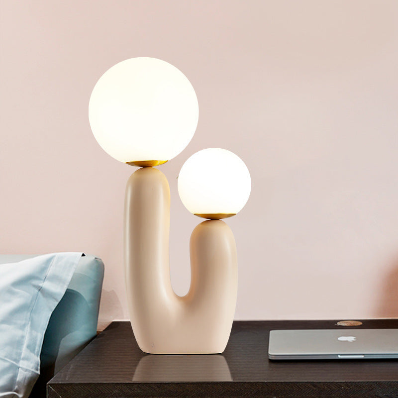 Artistic Table Lamp with Dual Globe Design
