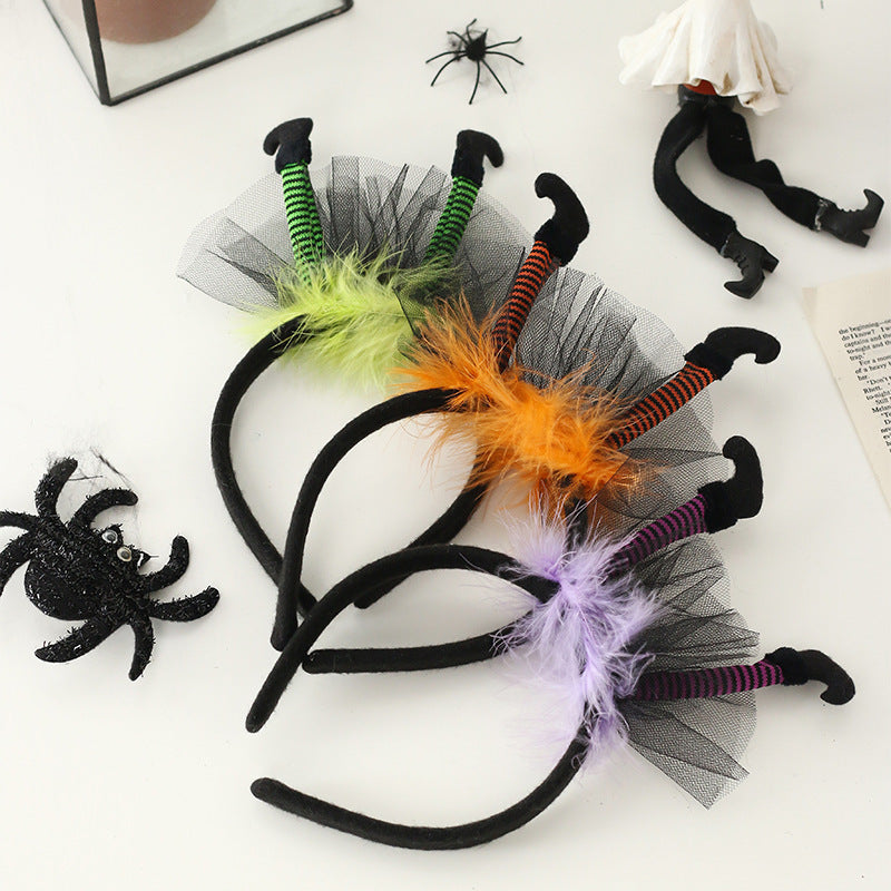 Headband with green Halloween motif