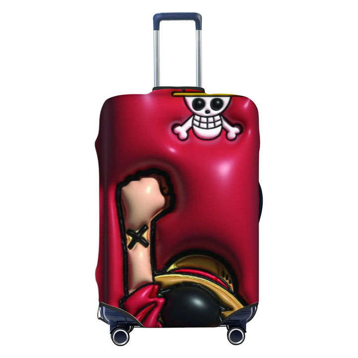 Unisex stretchable suitcase cover with impressionist landscape print and zipper for trolley with swivel wheels Kalsten