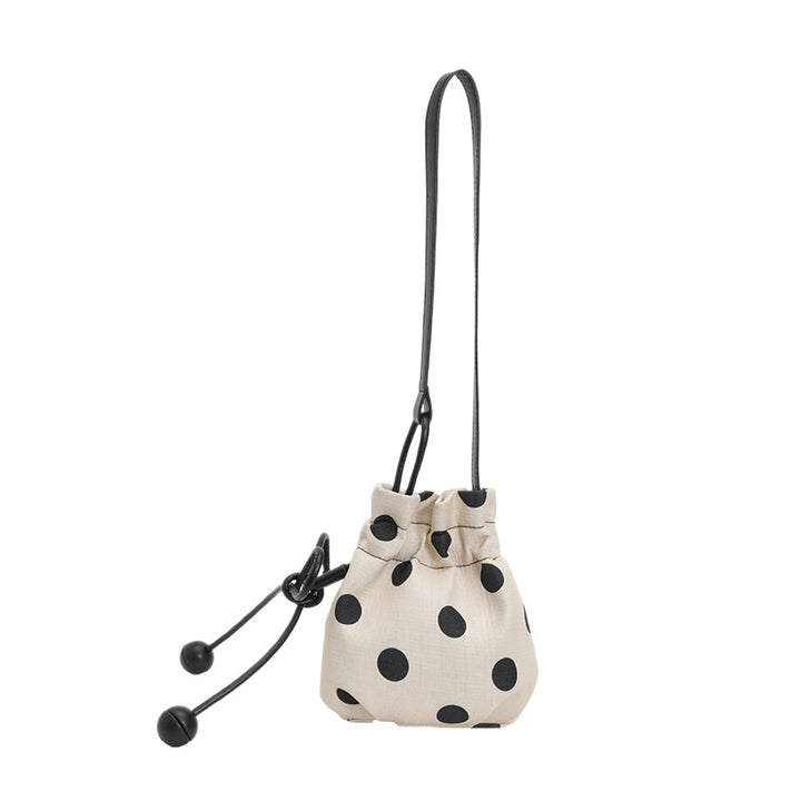 Polka Dot Drawstring Bucket Bag