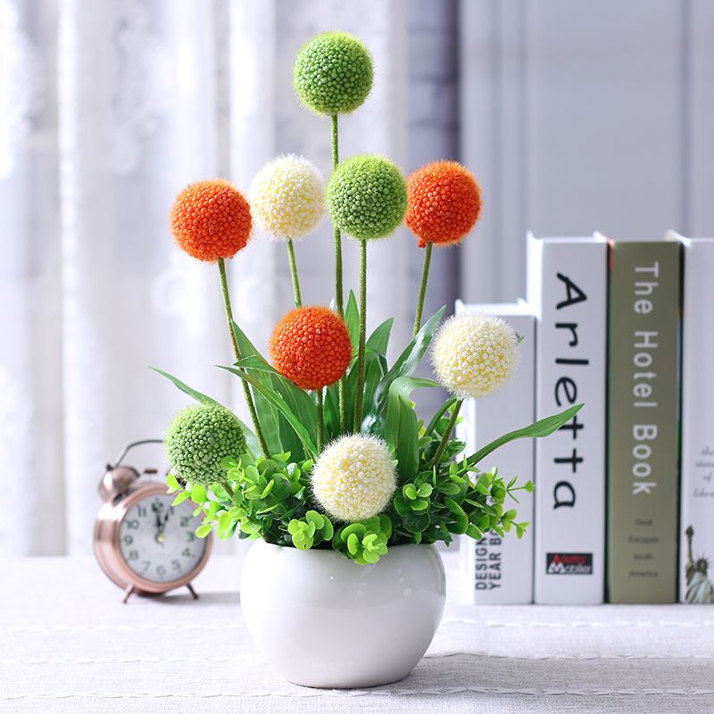 Artificial Floral Arrangement in Modern Ceramic Vase