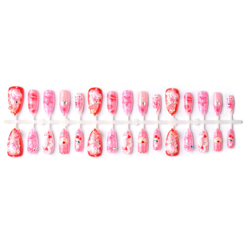 Decorative Heart-Themed Press-On Nail Set Kalsten