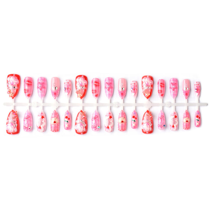 Decorative Heart-Themed Press-On Nail Set Kalsten