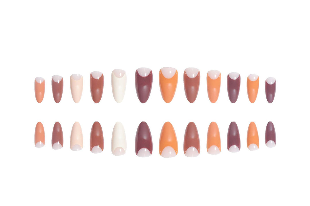 Elegant Stiletto Press-On Nail Set with Unique French Tips Kalsten