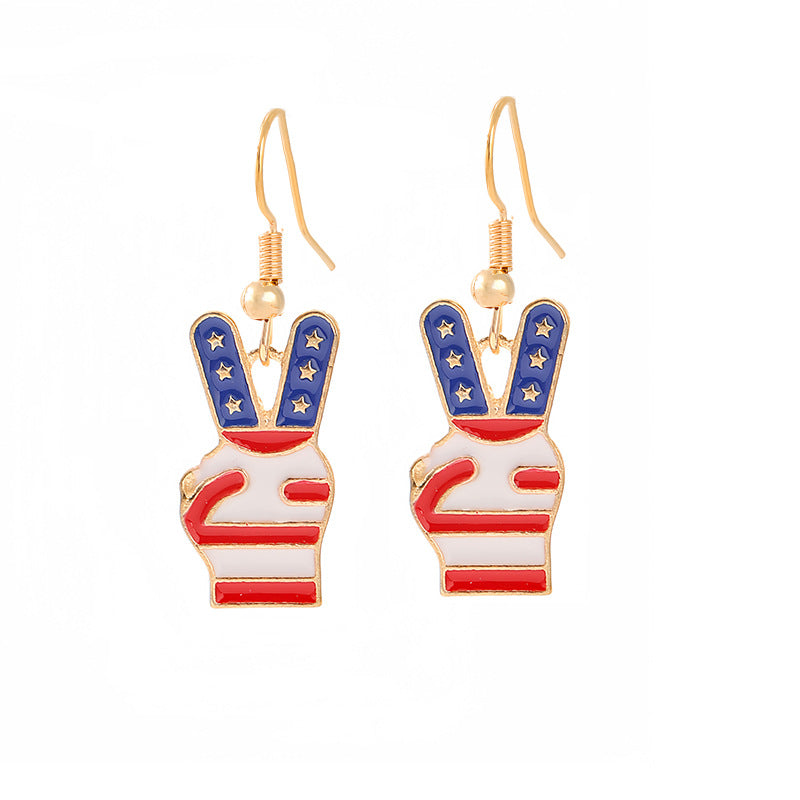 Women's nan patriotic horseshoe enamel dangle earrings with star-accented design and fishhook findings Kalsten