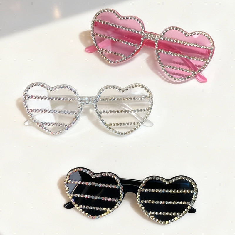 Decorative Rhinestone-Embellished Heart-Shaped Sunglasses Kalsten 1787141270