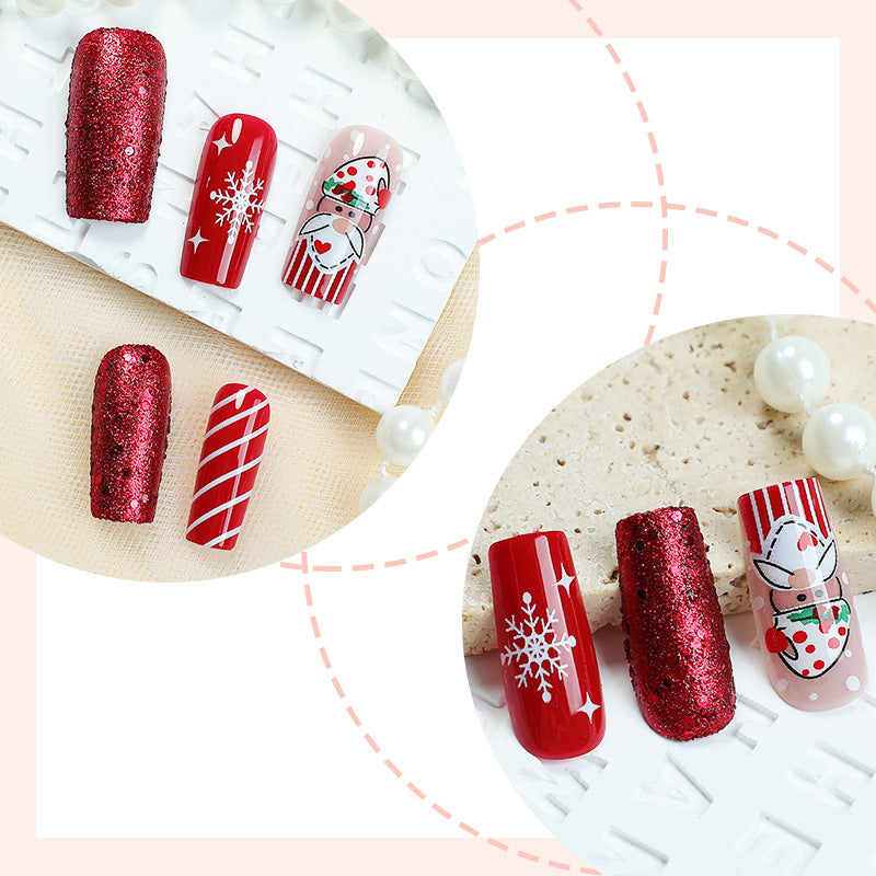 Holiday-Themed Press-On Nail Art Set Kalsten