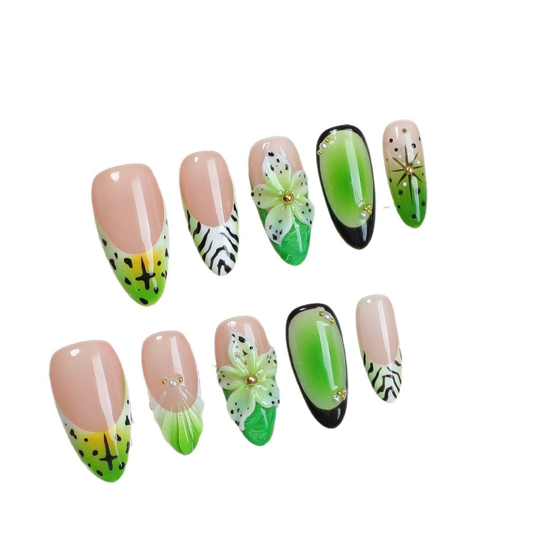 Artificial nail set with floral and colorful design Kalsten
