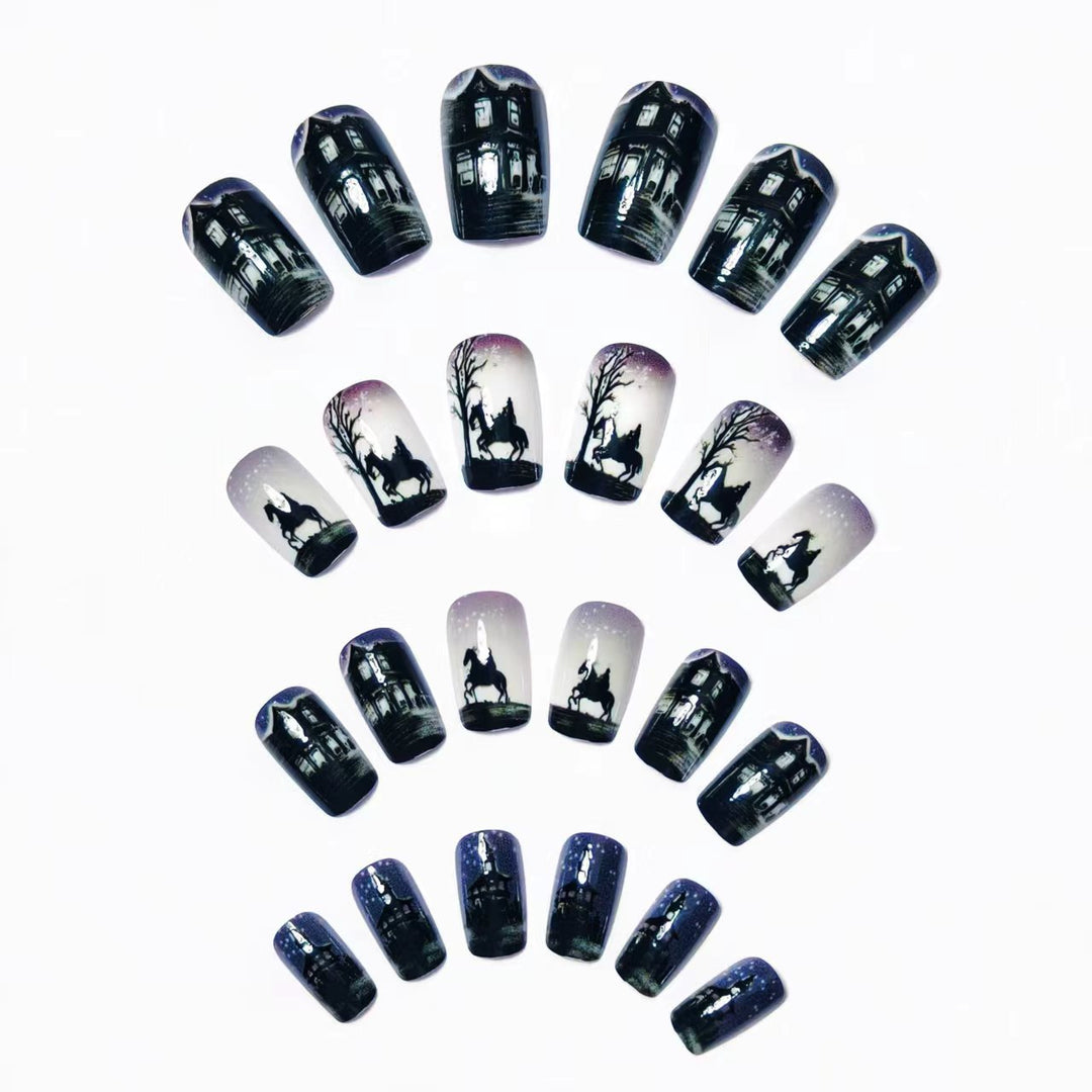 Artificial nails with mysterious winter landscape design Kalsten