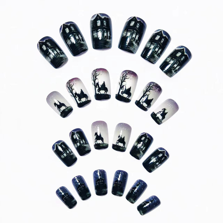 Artificial nails with mysterious winter landscape design Kalsten