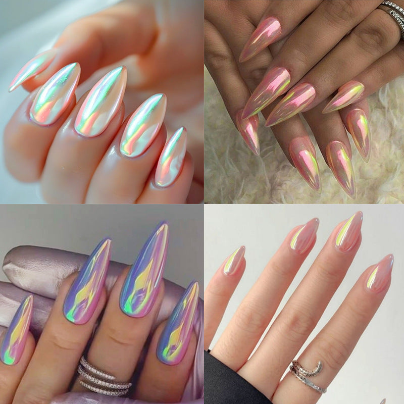 Shimmery Stiletto Press-On Nail Art Kalsten