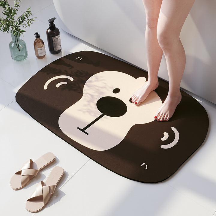 Cartoon Beer-Theme Soft Bath Mat