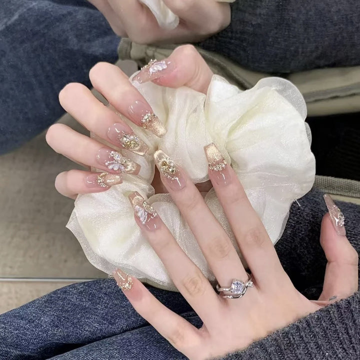 Elegant 3D Floral Press-On Nail Art Set Kalsten