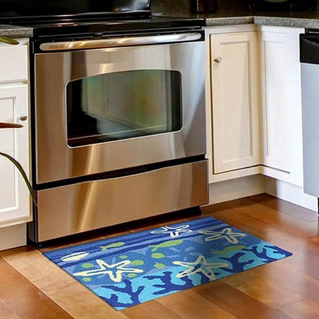 Colorful Coast-Themed Kitchen Mat