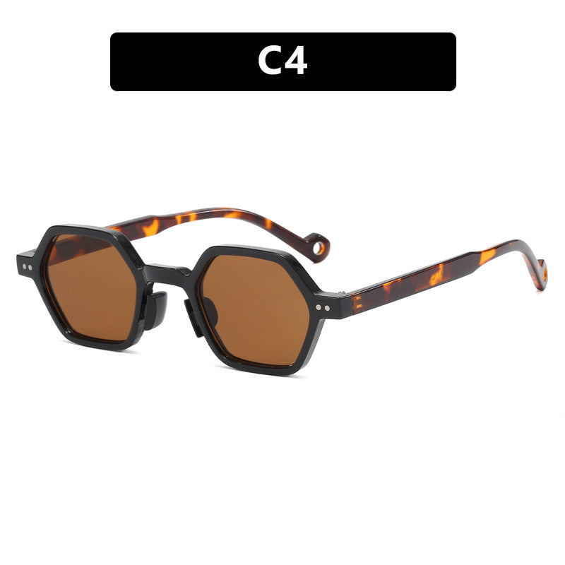 Women's hexagonal sunglasses with transparent frame Kalsten